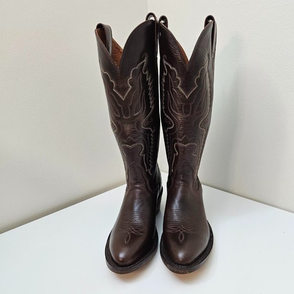 24. Cowboy (girl) boots - Alberta Boots Co. Brown leather. Size 9.5 B - Picture 3 of 9